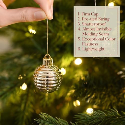 Valery Madelyn Small Christmas Tree Decorations Ball Ornaments 24ct 1.57"