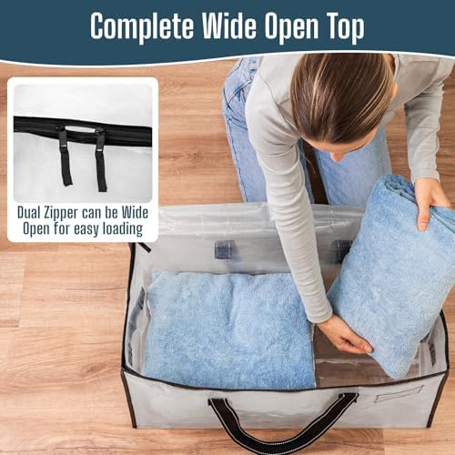 VENO Moving Bags, Storage Bags, Wide Open Top, Clear, 4 Pack