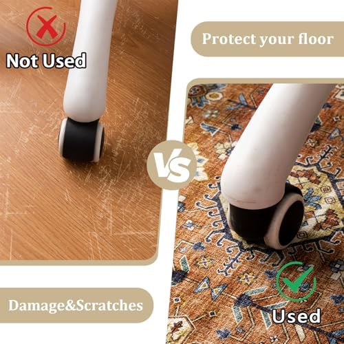 Office Chair Mat for Hardwood Floor, 60"x45" Easy Glide Computer Desk Mat Protector for Rolling Chair Under Desk Rug Nonslip Backing, Machine Wash, (Modern)