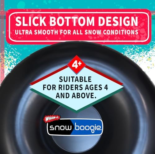 Wham-O Snowboogie Air Tube 48" | Single or Double Rider Snow Sleds | Inflatable Sled with Soft Handles | Slick Bottom | Snow Sledding for Adults & Children | Holidays & Winter (48, Snow)