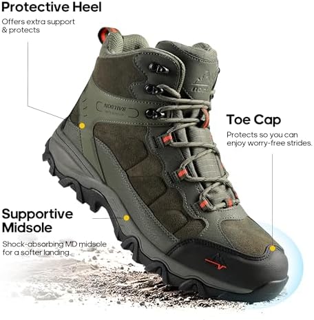 NORTIV 8 Men's Waterproof Lightweight Hiking Boots
