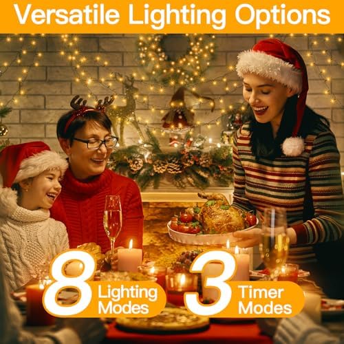 Ollny Christmas Tree Lights 800LED 262FT,Warm White, with Remote & Timer