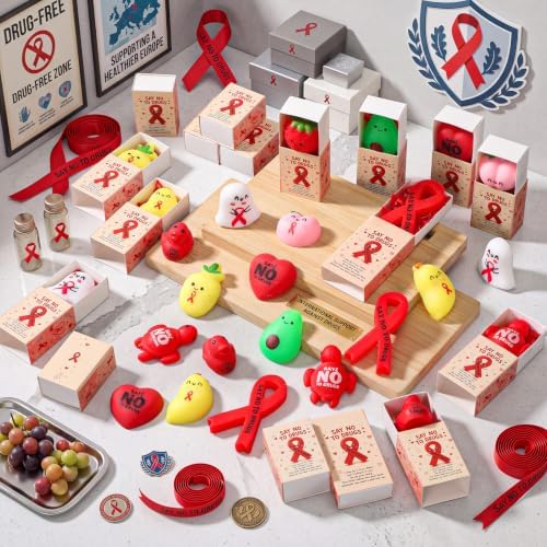 Wettarn 30 Sets Red Ribbon Week Gifts Drug Free Party Favors with Boxes