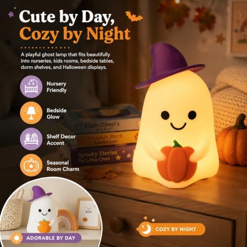 Rechargeable Tap-Control Magic Halloween Ghost Squishy Night Light