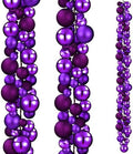 2 Pcs 6 ft Christmas Ball Ornament Garland, Purple