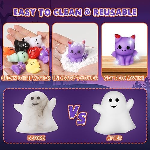 AuroTops 60PCS Halloween Squeeze Toys for Kids, Halloween Party Favors