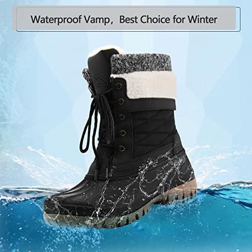 mysoft Women's Winter Snow Boots Waterproof Insulated Mid Calf Booties