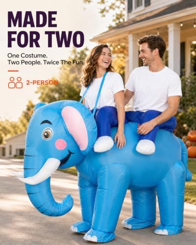 2-Person Inflatable Elephant Costume for Couples & Adults, Halloween