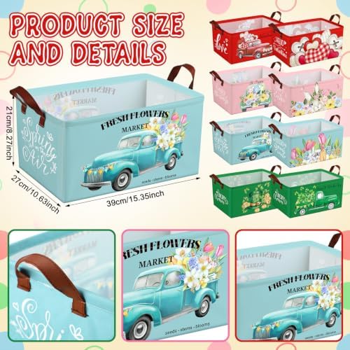 CHENGU 8 Pack Large Gifts Baskets Empty Collapsible Holiday Storage Bin