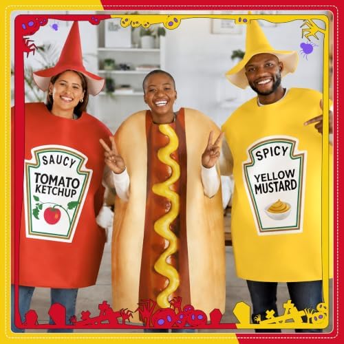 Halloween Group Couple Costume Hot Dog Ketchup Mustard Halloween Costumes