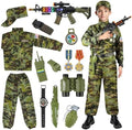 Metemot Kids Army Costume for Boys, Soldier Boys Halloween Costume Age 3-12