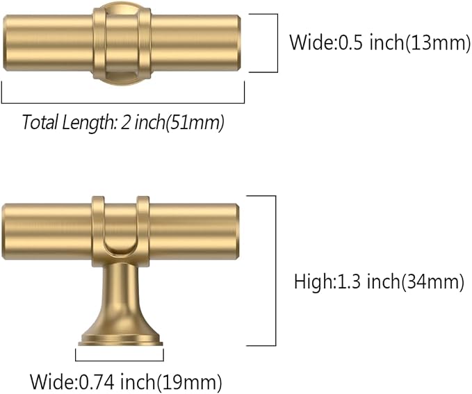 Asidrama 6 Pack Champagne Bronze Cabinet Knobs Heavy-Duty Solid Kitchen Cabinet Pulls Champagne Gold Dresser Drawer Hardware for Cupboard