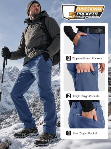 FREE SOLDIER Men's Outdoor Softshell Snow Ski Pants