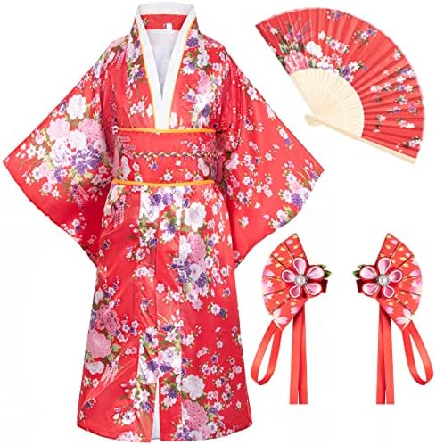 Japanese Traditional Dress Kimono Robe for Kids Girls Costume