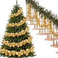 Silipull 5 Pcs 2.3 ft Large Christmas Ball Garland Ornaments, Gold