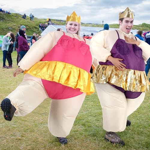 RoundFunny 2 Pcs Inflatable Ballerina Fat Suit Costume for Adults,Ballet