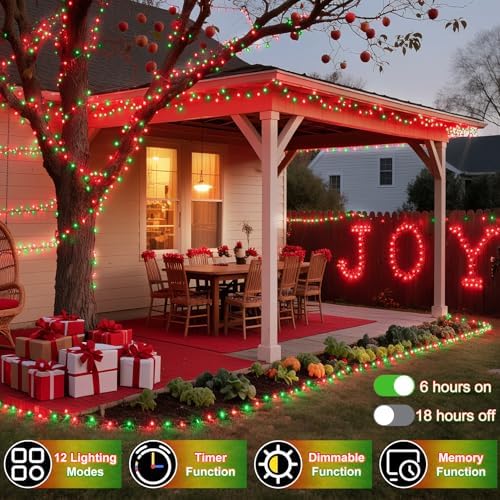 WUXYIYANG 750 LED 240FT Red & Light Green Valentine Lights, 12 Pro Modes