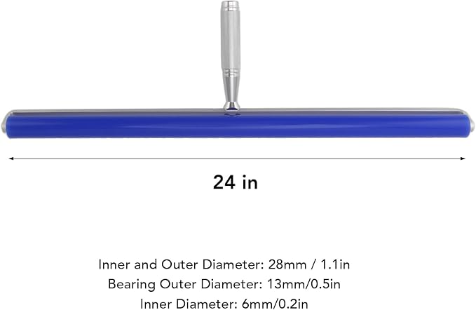 Silicone Lint Remover Roller with Ergonomic Metal Handle Reusable Static High Temp Tool for Pet Hair Fabric 24 Inch