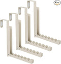 BAKON Over The Door Hanger Folding Clothes Drying Rack, Folding Hanging Coat Rack for Indoor Laundry Room Compact Small Space Foldable Portable Clothing Hanger Hook Collapsible-4 Pack (Beige)