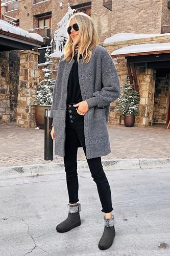 TEMOFON Women Snow Boots Waterproof: Fur Lined Warm Winter Ankle Booties