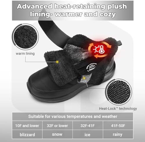 FitVille Snow Boots for men Winter Shoes Fur Lining Waterproof Extra Wide Boots for Men Heat Lock Technology for Outdoor