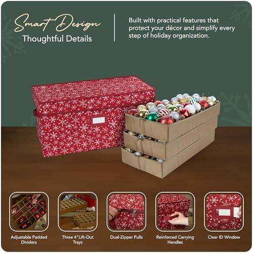 Covermates Adjustable Ornament Storage Box, 25.5" W x 13" D x 12.5" H