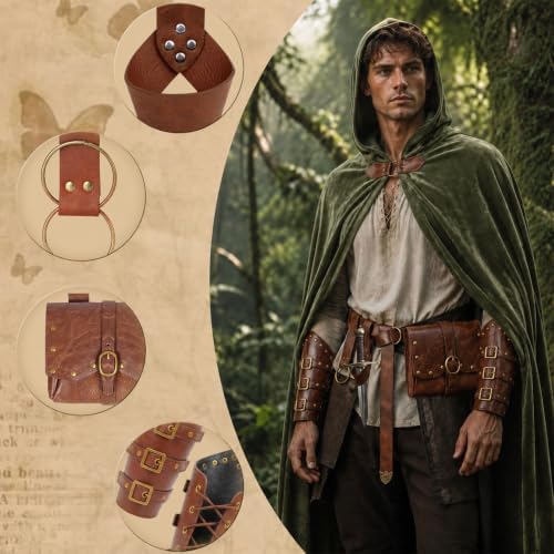 Renaissance Costume for Men, Viking Cloak Set, Ren Faire Halloween
