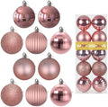 Rose Gold 2.5" Christmas Balls Christmas Tree Decoration Ornaments Shatterproof Hanging Balls for Birthday Halloween Holiday Wedding Decorations Set of 10pcs
