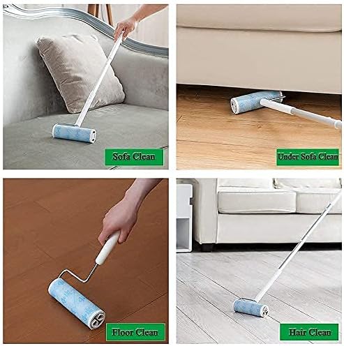 802 Long Handle Lint Roller with 4 Rolls of 120 Sheet Refills in Total