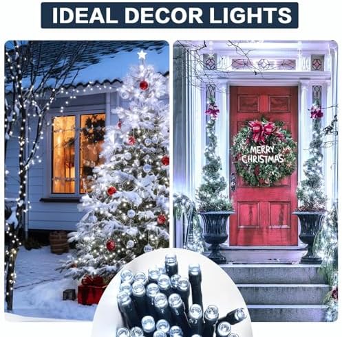 SyouHome Solar String Lights Outdoor, 2 Pack 200 LED Solar Christmas Lights