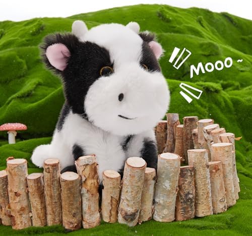 MorisMos Cow Stuffed Animals, 16" Mommy Cow with 4 Babies