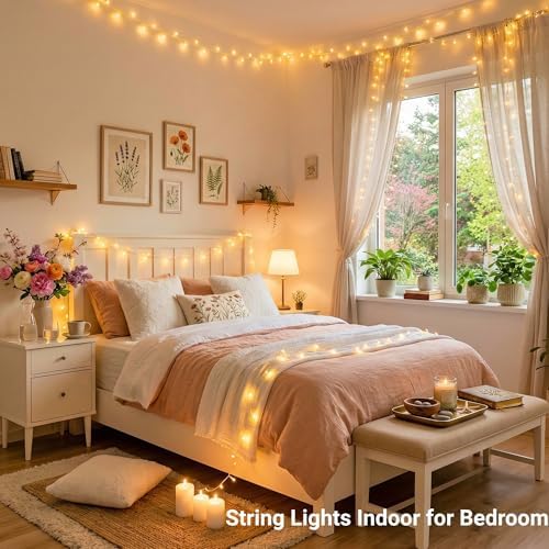 JMEXSUSS 800 LED String Lights Indoor Outdoor Christmas Lights Plug in