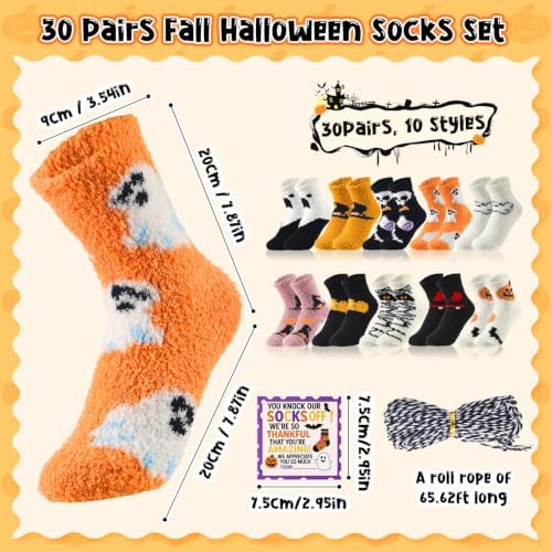 Jeyiour 30 Pairs Fuzzy Socks Bulk Warm Gifts for Adults Employee