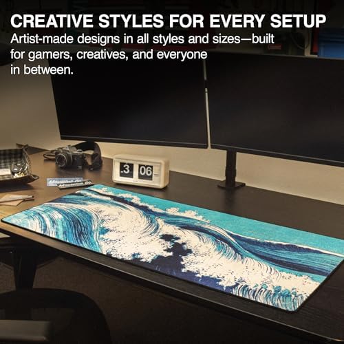 MPCO. Ocean Waves Gaming Desk Pad, 36" x 17" Duraglyde Non-Slip Desk Mat