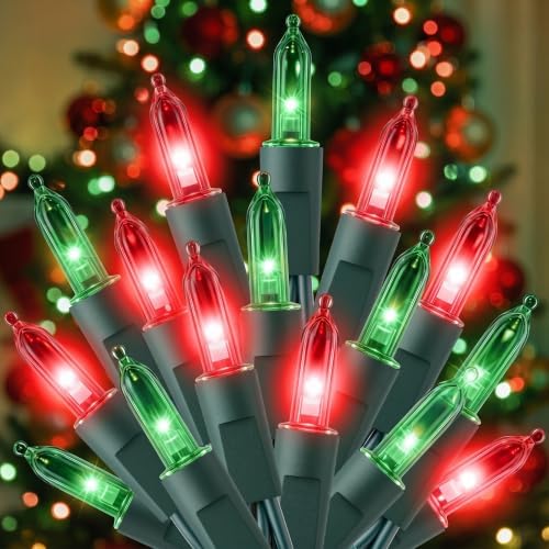 LED Christmas Lights Indoor Outdoor, 33FT 100 Count Mini String Lights