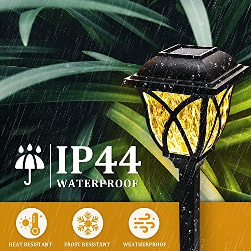 GIGALUMI 6 Pack Solar Lights Outdoor Waterproof, LED Solar Garden Lights