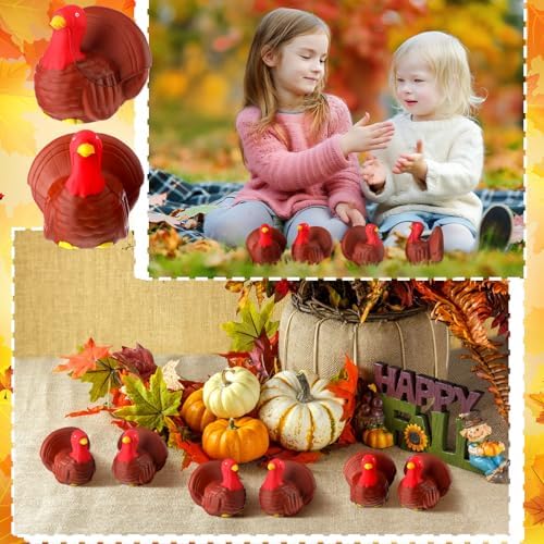 Meooeck 12 Pcs Thanksgiving Turkey Fidgets Balls Thanksgiving Party Favor