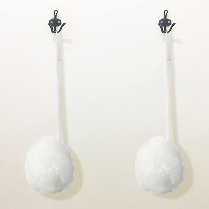 Eaasty Toilet Bowl Brush with Long Plastic Handle Bulk Disposable White Soft Swab Toilet Bowl Cleaners Mop with Silk Cotton Brush for Bathroom, 11 x 4.3 Inch(20 Pack)