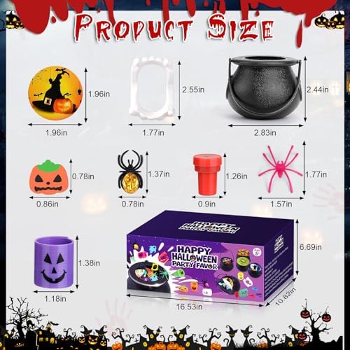 256 PCS Halloween Party Favors, Mini Witches Cauldron, Bulk Halloween Toys