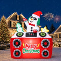 6 FT Christmas Inflatables Snowman DJ Playing Music on Turntable,LED Lights