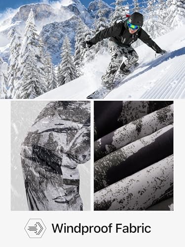 FREE SOLDIER Mens Snow Bibs Ski Snow Pants Softshell Ski Bib Overalls