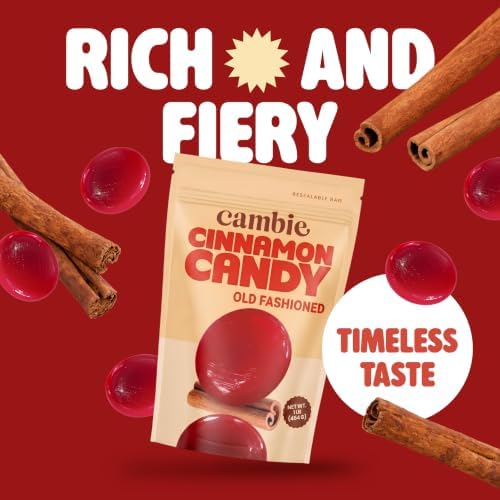 Cinnamon Hard Candy Individually Wrapped by Cambie - 1 lbs of Hard Candy