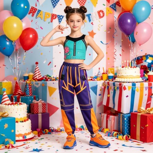 ELIM Kids Pop Star Costume Girls Halloween Costumes Set with Accessories