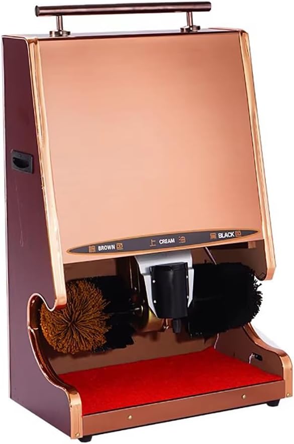 Commercial Luxury Stainless Steel Automatic Shoe Polishing Machine with Handrails and Oil Tank Design, Automatic Sensor Dual-Brush Leather Shoe Polishing Machine,E