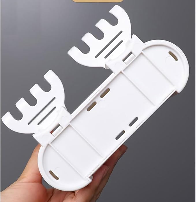 Toothbrush Rack Adhesive Toothbrush Holder Resin Toothpaste Holder Multifunctional Bathroom Storage Rack Can Hold Cosmetic Shavers Bathroom Toothbrush Holder(S25.4cm)