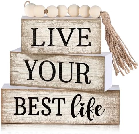 Moucuny 4 Pcs Farmhouse Table Decoration Inspirational Tiered Tray Decor