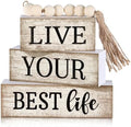 Moucuny 4 Pcs Farmhouse Table Decoration Inspirational Tiered Tray Decor
