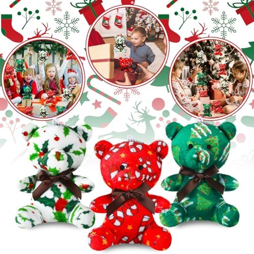 Haull 18 Pcs Christmas Stuffed Animals Plush Bears Bulk