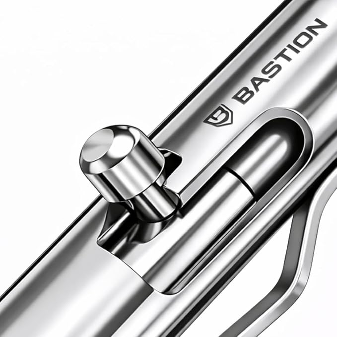 BASTION Bolt Action Pen, Stainless Steel Silver, HyperBolt & ZeroSeam EDC Pen, Refillable Metal Writing Pen, Premium Graduation Gift, Executive Pocket Pen