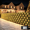 Lovelite 610LED Net Lights, 34.5ft x 5ft Christmas Net Lights Outdoor 8 Modes, Waterproof Connectable String Lights Green Wire Plug in for Bushes Xmas Tree Garden Holiday Party Decor - Warm White